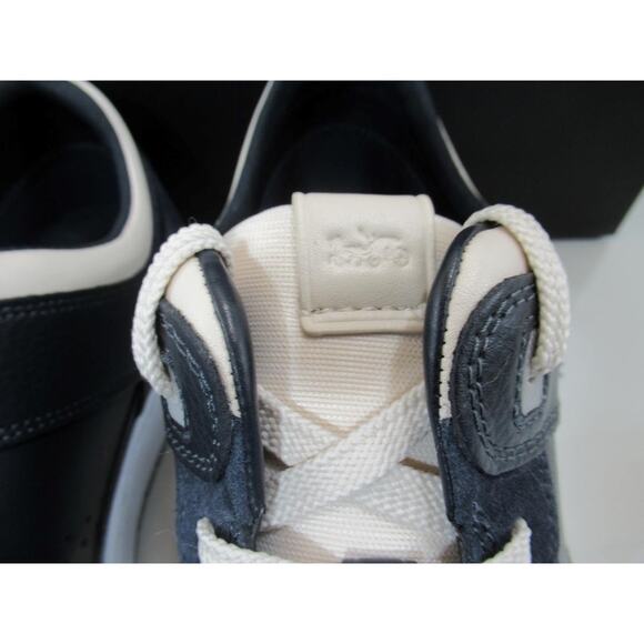 Men\'s Coach Mixed C201 Material Sneaker Lace Up Low Top Midnight Navy Size 10.5 main image 10